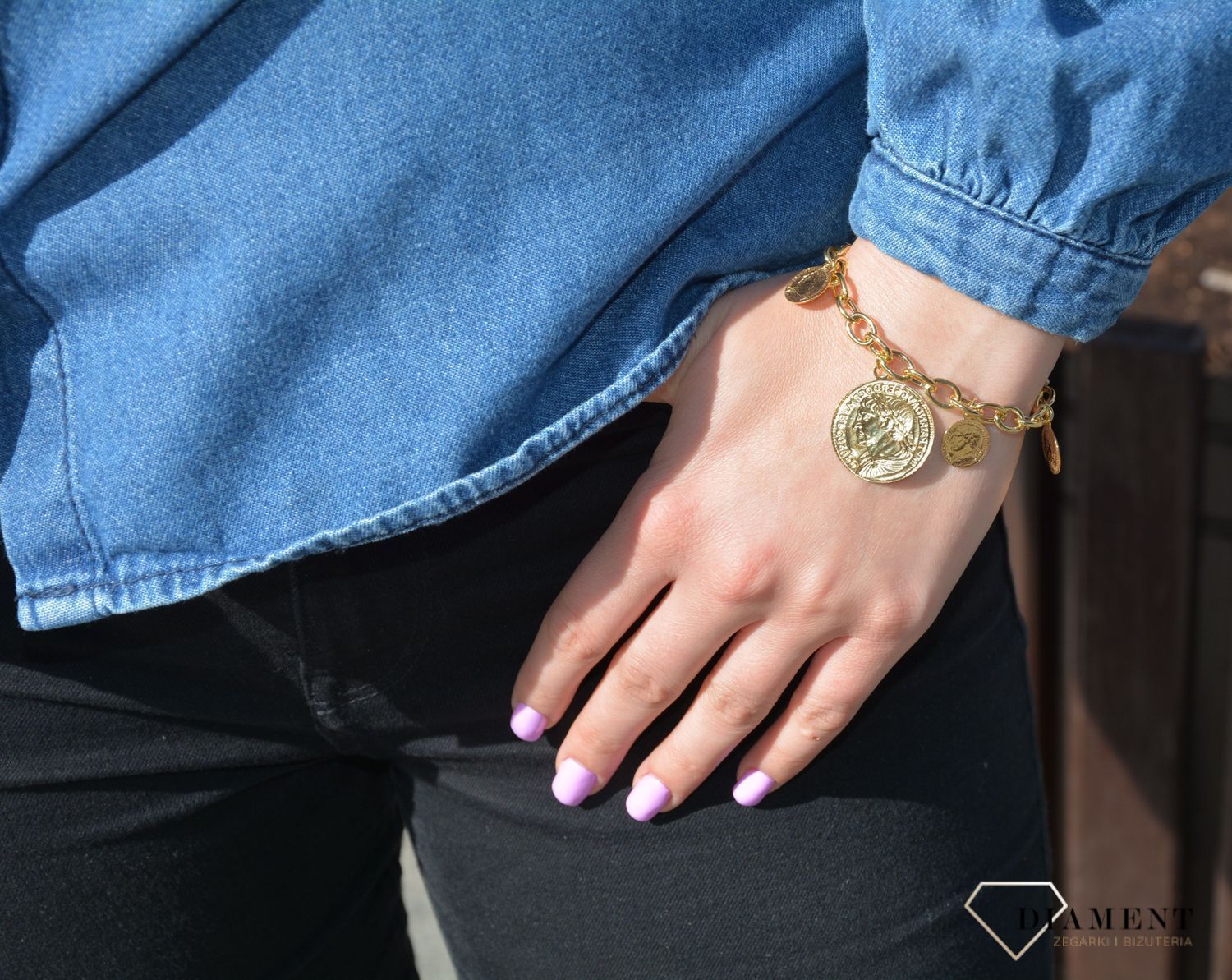 Bransoletka srebrna pozł. monetki Dall'Acqua B RM 24970 (2).JPG